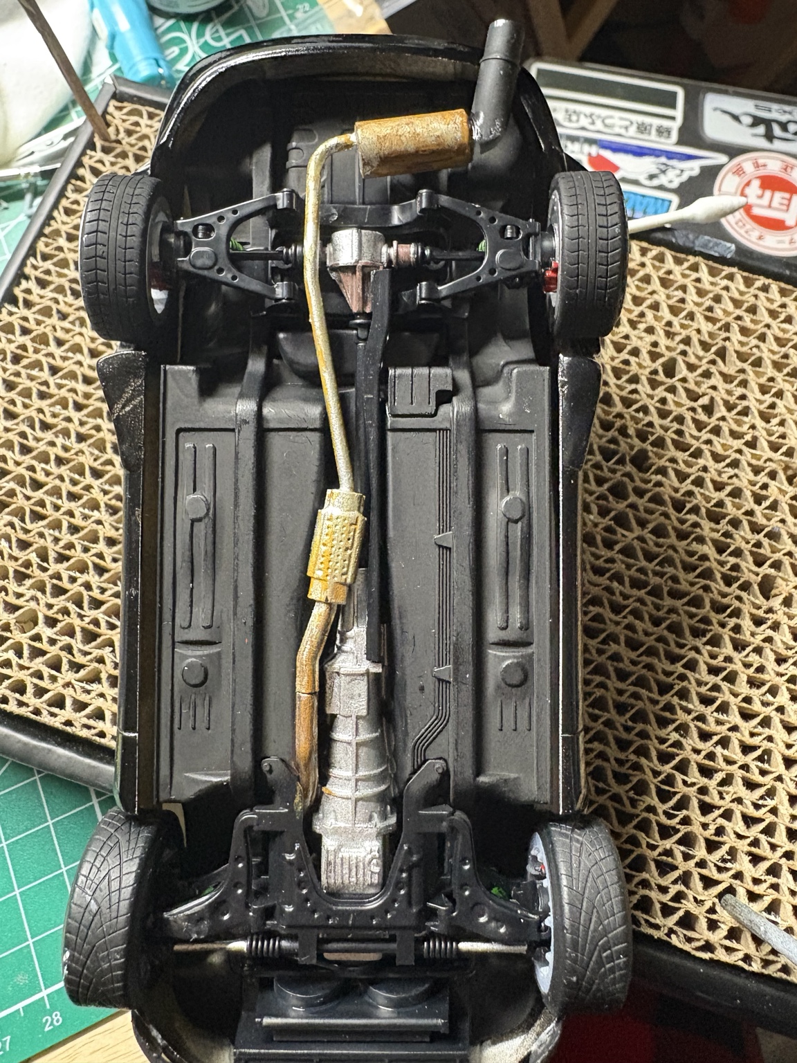 Detailed underside of 1:24 Miata
